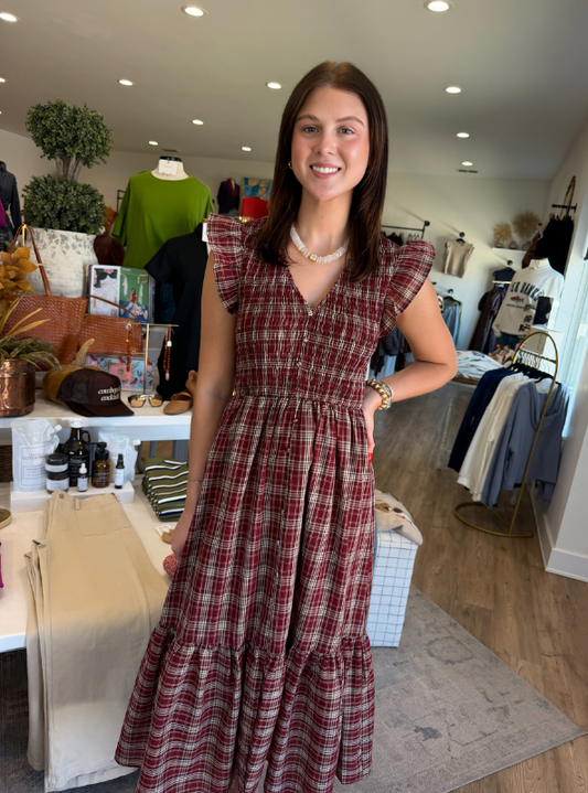 The Brielle Dress- Burgundy