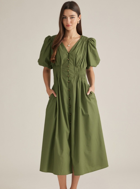 The Maren Dress- Olive