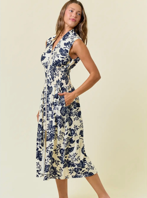 Paisley Smocked Waist Dress