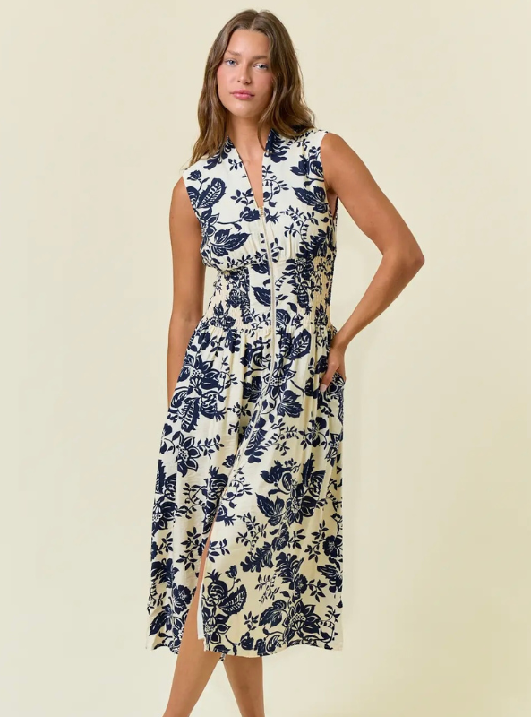 Paisley Smocked Waist Dress
