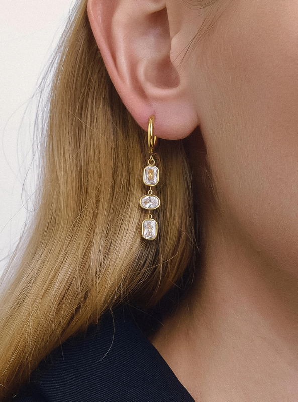 Sunniva Triple Drop Earrings