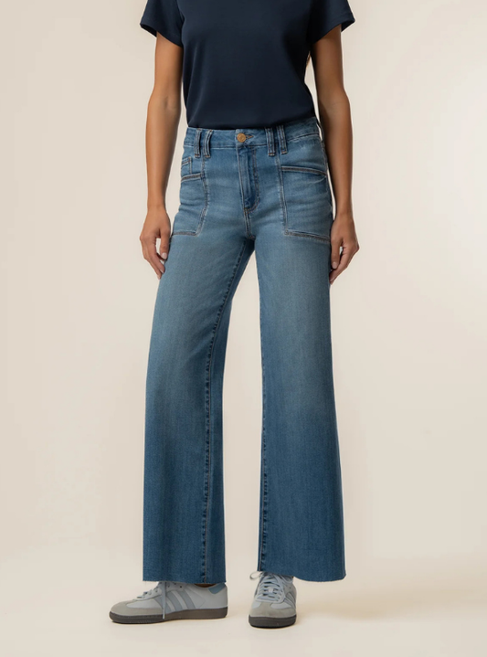 Kut- Meg Wide Leg Raw Hem- Adorably