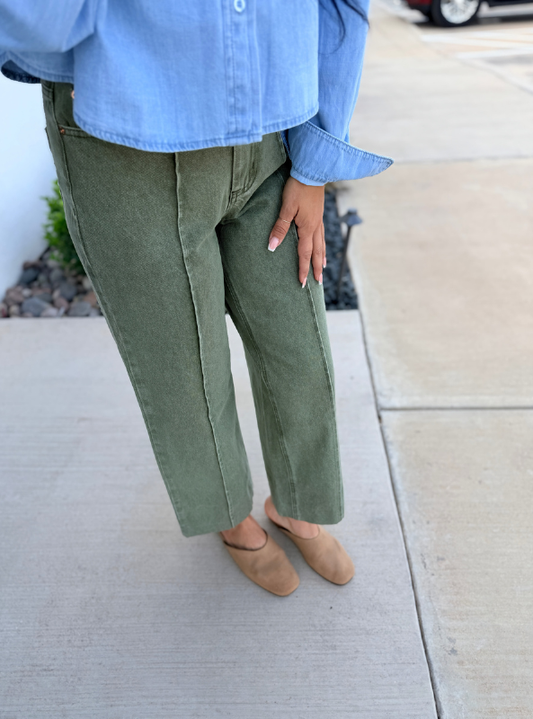 Olive Fall Jeans