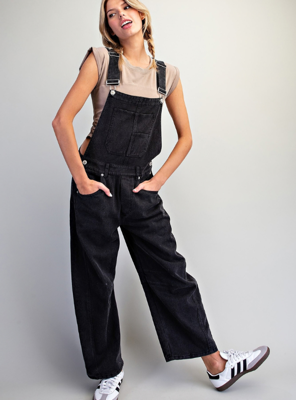 Mineral Washed Barrel Jumpsuit