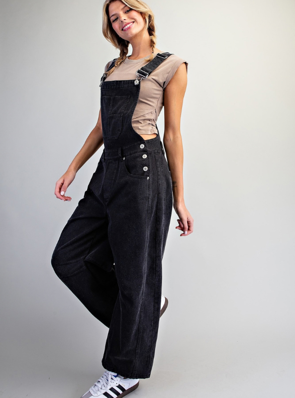 Mineral Washed Barrel Jumpsuit