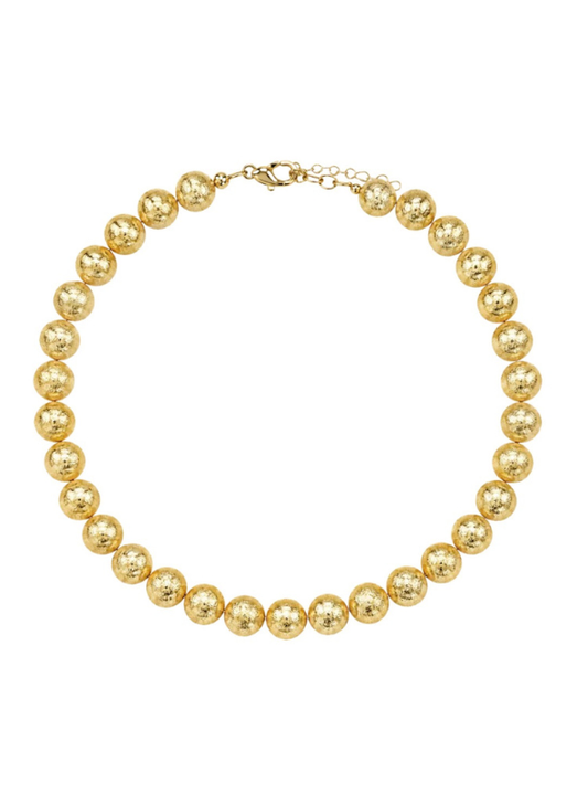14K Gold Brushed Bubble Necklace
