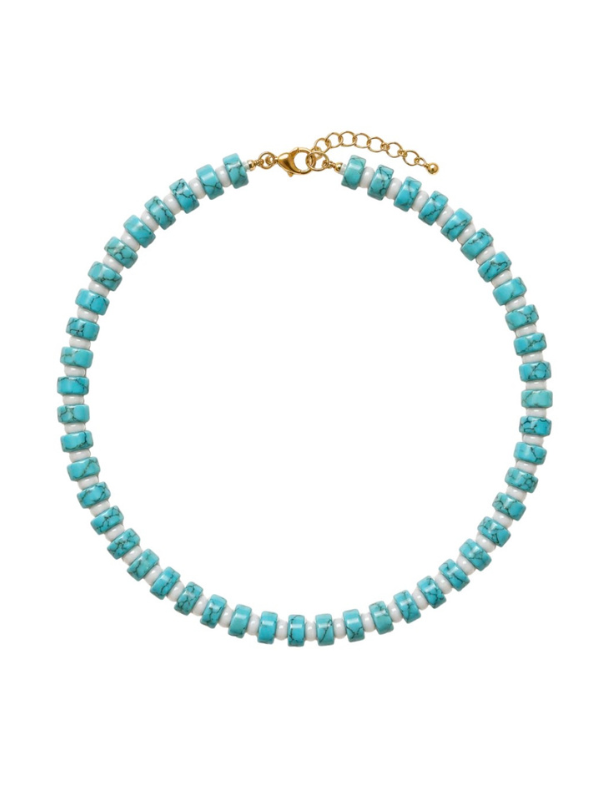 Chunky Candy Chip Turquoise Necklace