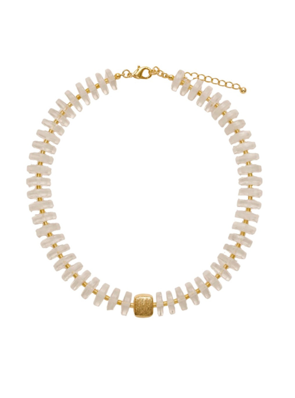 Clear Quartz Flat Chunky Necklace