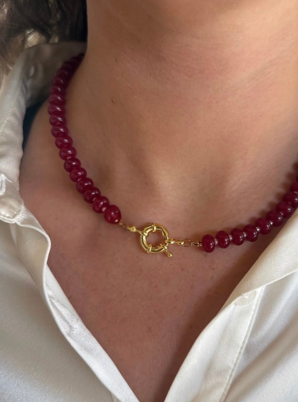 Deep Red Gemstone Necklace