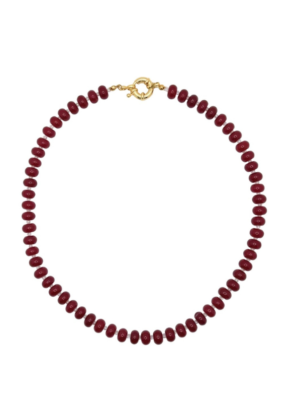 Deep Red Gemstone Necklace