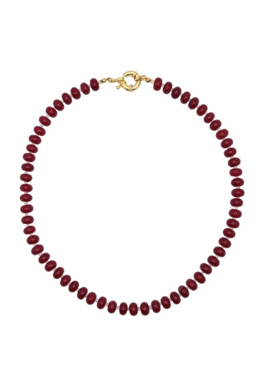 Deep Red Gemstone Necklace