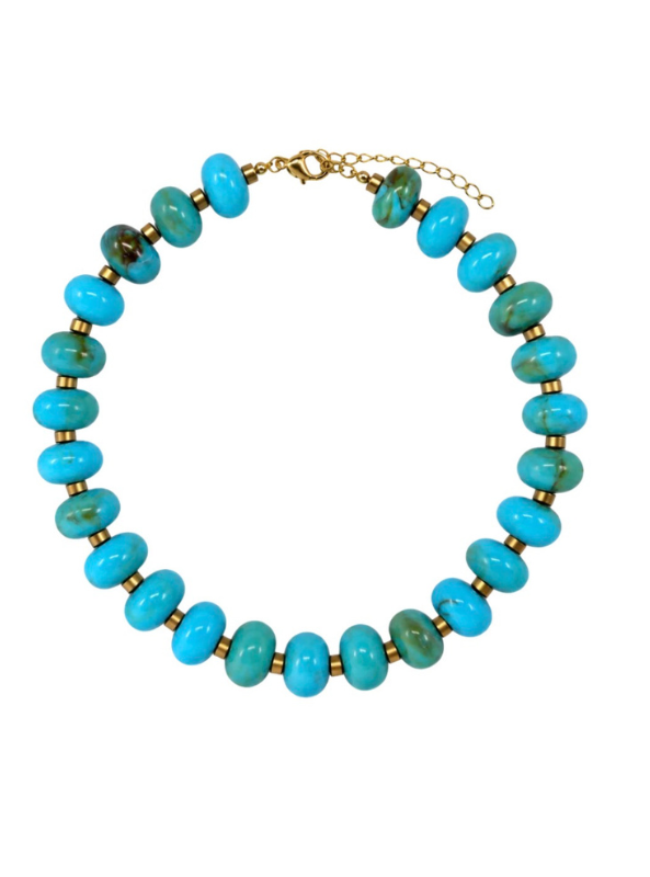 Turquoise Halo with Dark Gold Accents