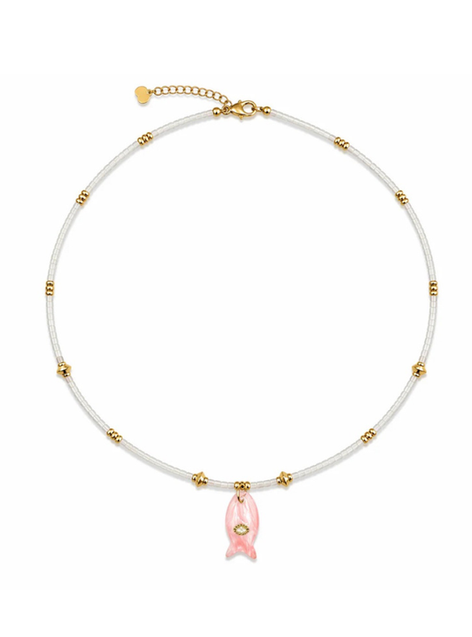 The Natalie Fish Pendant Necklace-Green Lucy