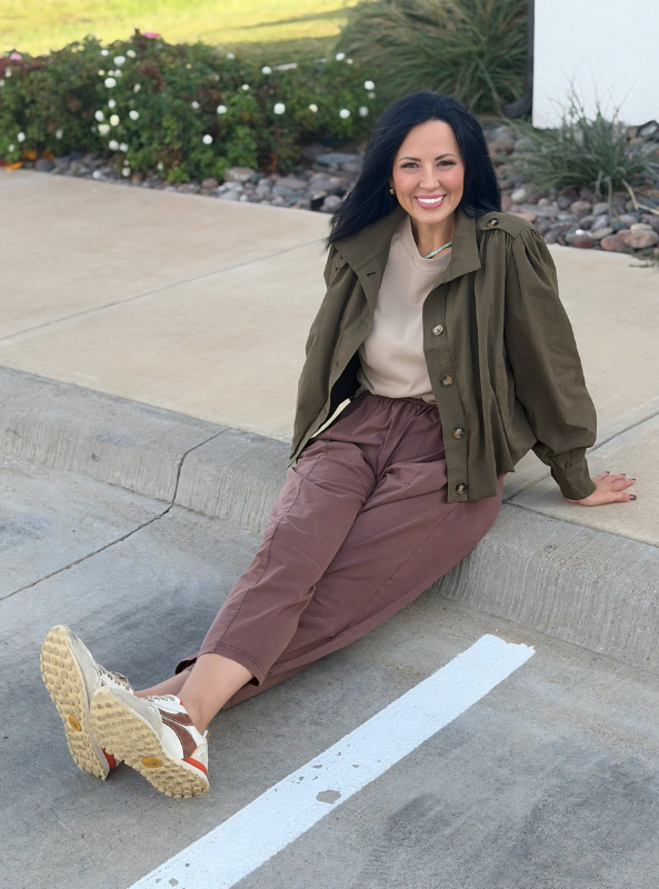 Olivia Bomber Jacket-Olive