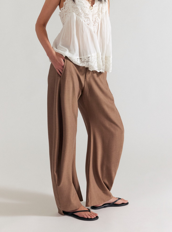 Free People | Spotlight Menswear Barrel Trousers- Brown