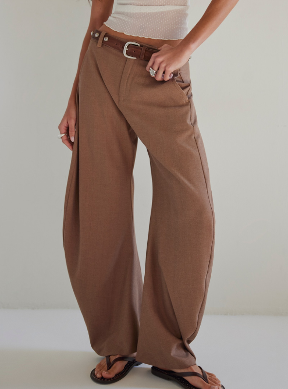 Free People | Spotlight Menswear Barrel Trousers- Brown