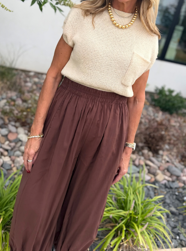 The Ellis Pant- Brown