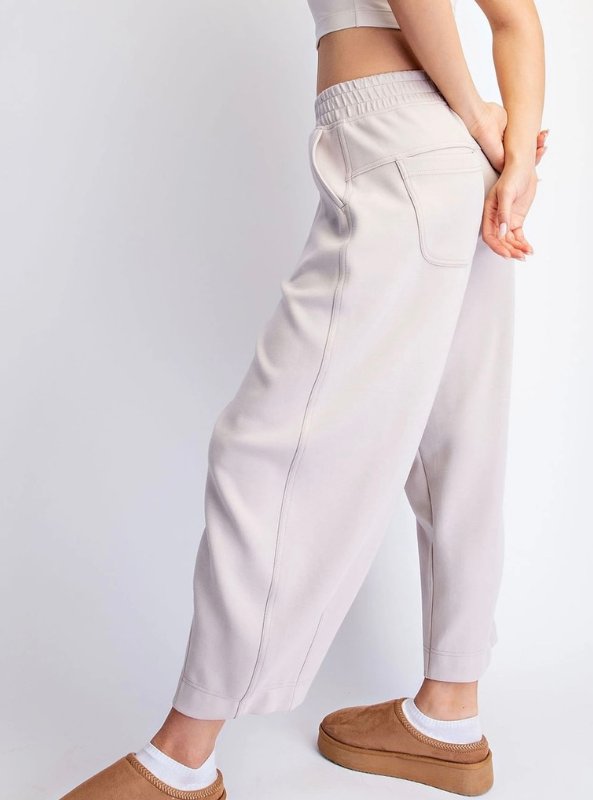 Kailany Modal Barrel Pants - Mocha/Cream