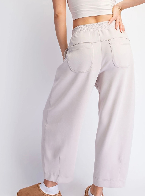 Kailany Modal Barrel Pants - Mocha/Cream