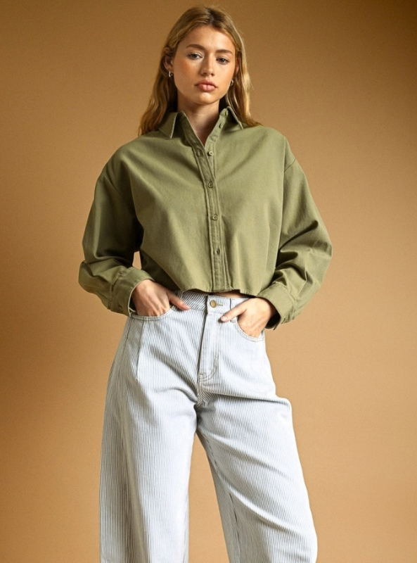 Hannah LS Buttondown Top