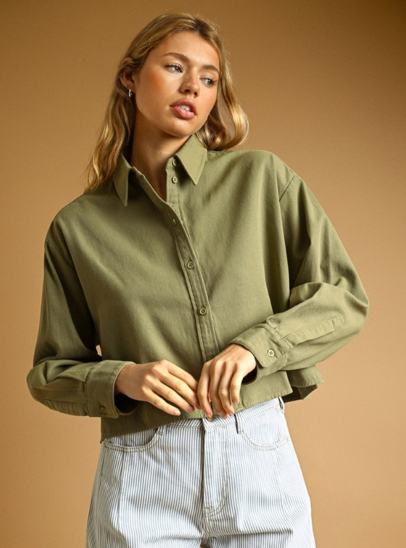 Hannah LS Buttondown Top