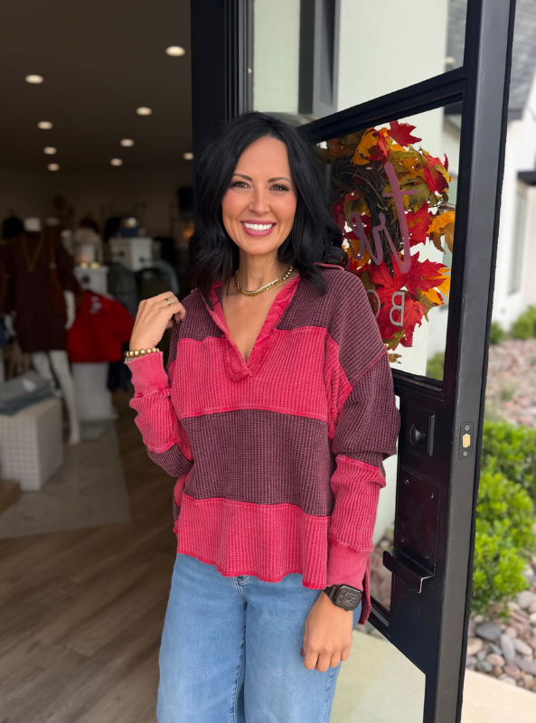 We The Free - Rainn Thermal / Pink Combo Pullover