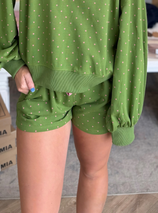Elastic Waist Shorts - Olive