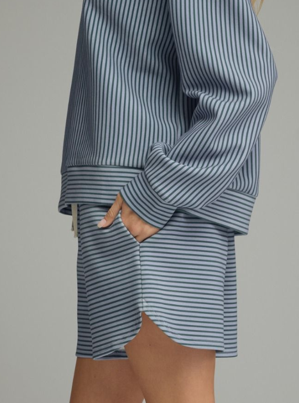 The Hampton Stripe Short- Hunter Green/ Blue