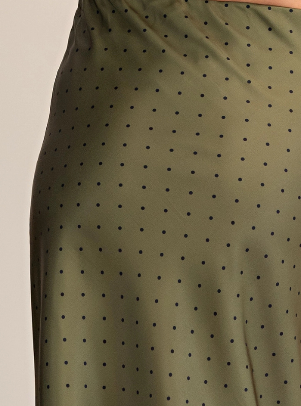 Polka Dot Satin Skirt