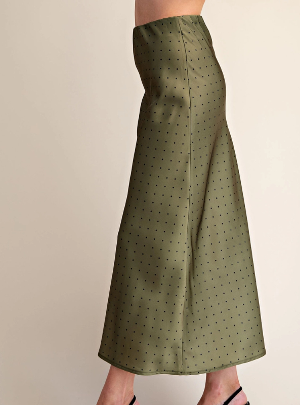 Polka Dot Satin Skirt
