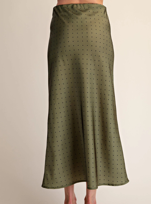 Polka Dot Satin Skirt