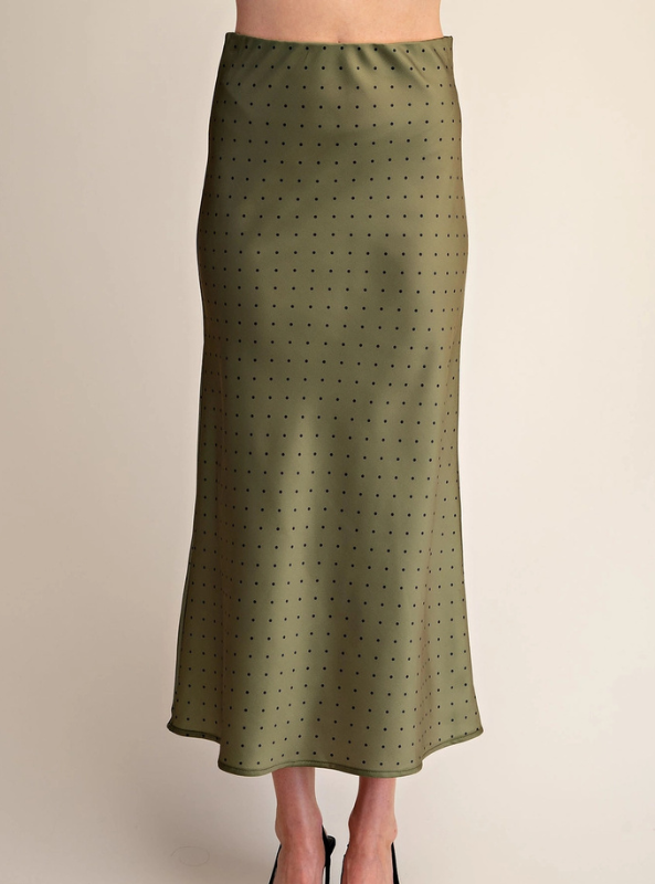 Polka Dot Satin Skirt