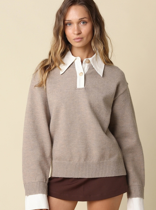 Alina Rugby Collar Sweater