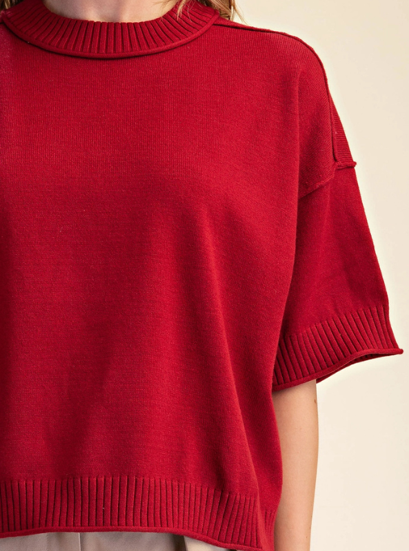 Bella Sweater-Burgundy