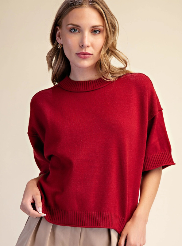 Bella Sweater-Burgundy