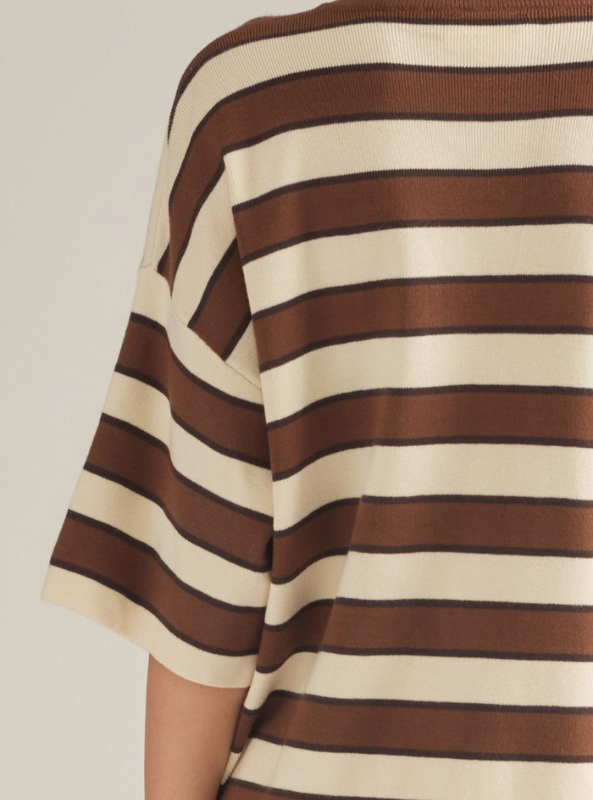 Brown Striped Knit Sweater