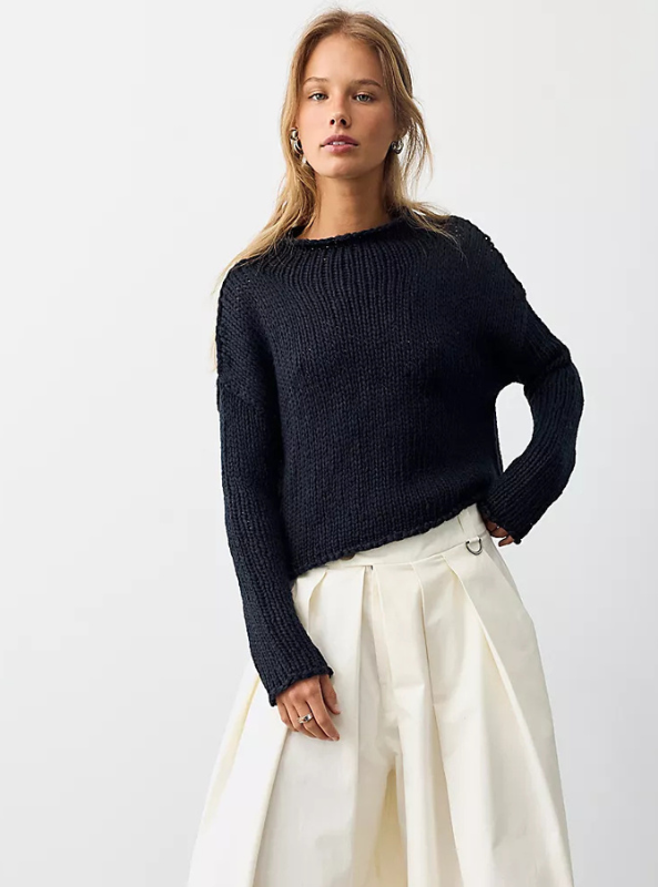 Free People | Opal Rollneck Knit Sweater- Black