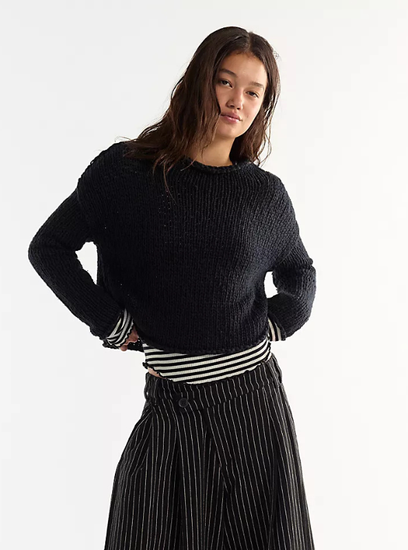Free People | Opal Rollneck Knit Sweater- Black