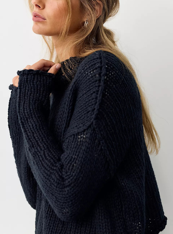 Free People | Opal Rollneck Knit Sweater- Black