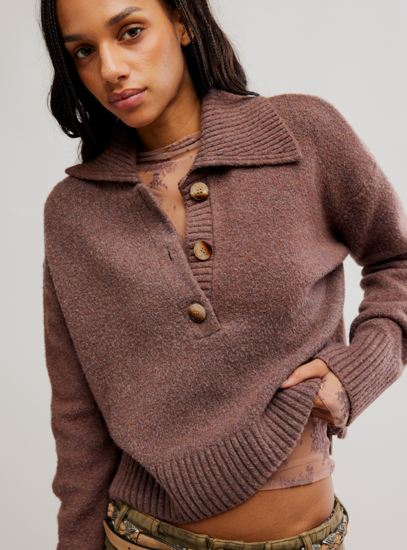 Free People | Trading Up Polo- Enchanted Oak Melange