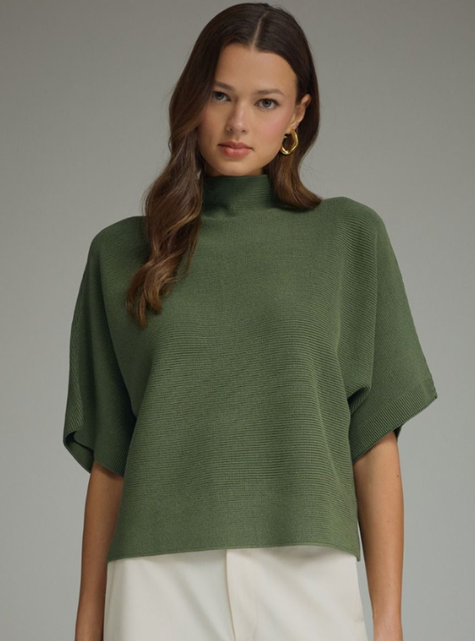 Olive Mock Neck Sweater