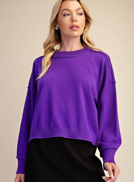 Purple Crew-Neck Sweater
