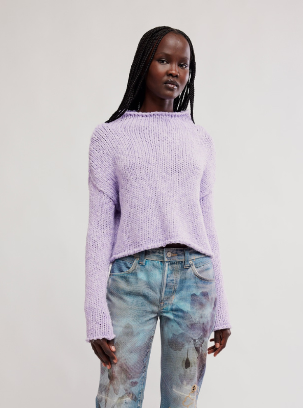 Free People Opal Sweater - Purple Satin