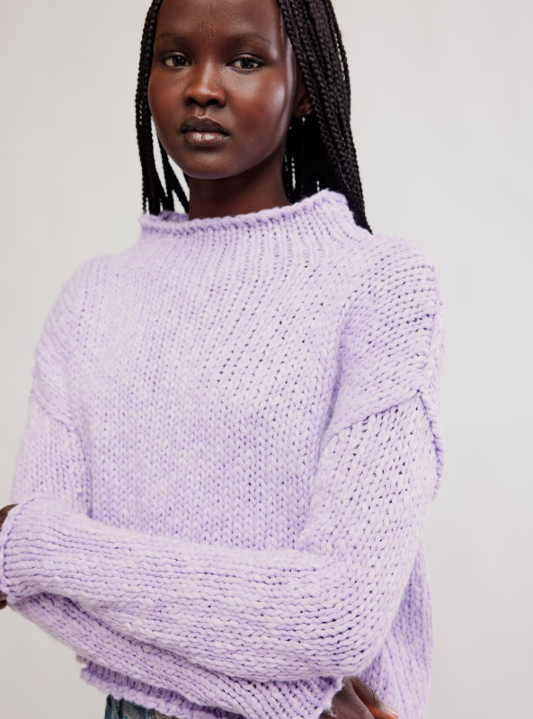 Free People Opal Sweater - Purple Satin
