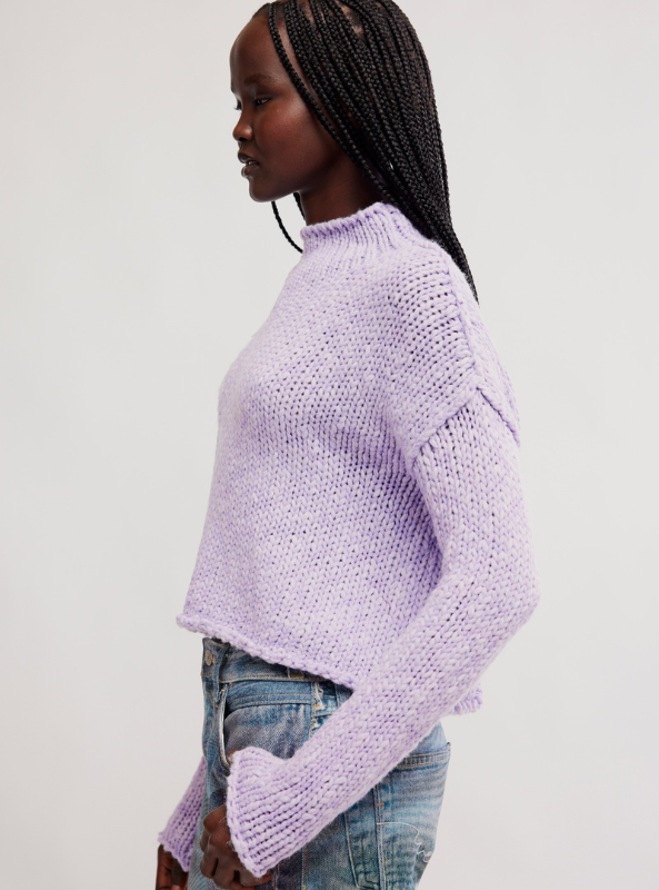 Free People Opal Sweater - Purple Satin