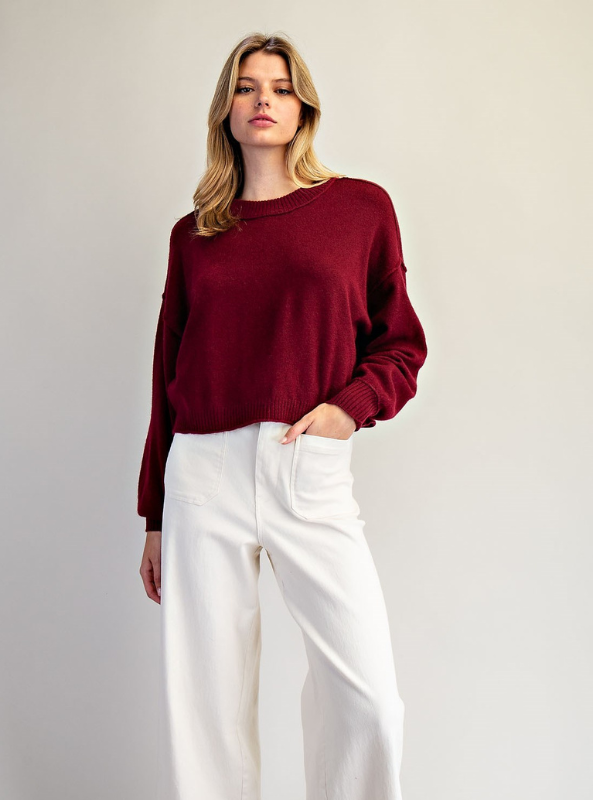 Merlot Crew Neck Sweater