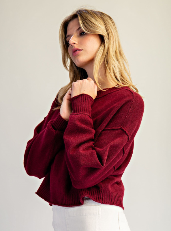 Merlot Crew Neck Sweater