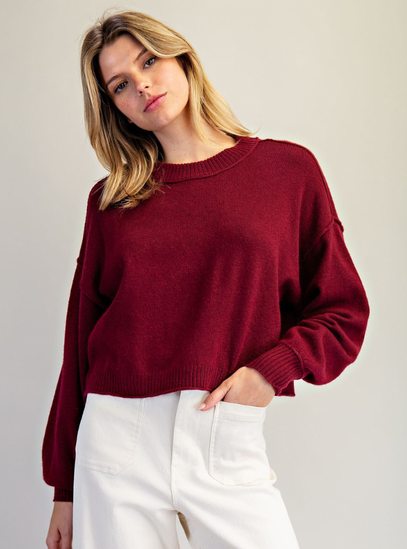 Merlot Crew Neck Sweater