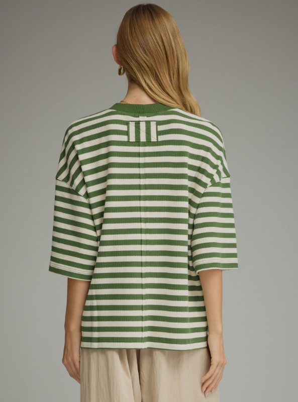 Olive Stripe Top
