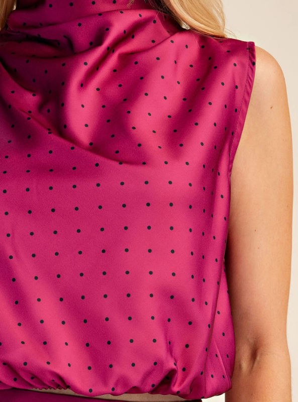 Magenta Polka Dot Top